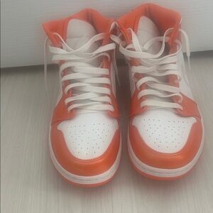 Jordan Athletic Shoes in White and Orange